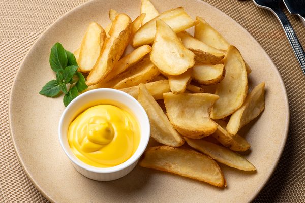 Картофельные дипперы с сырным соусом